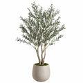 Arbre artificiel olivier 180 cm feuillage vert en pot style naturel