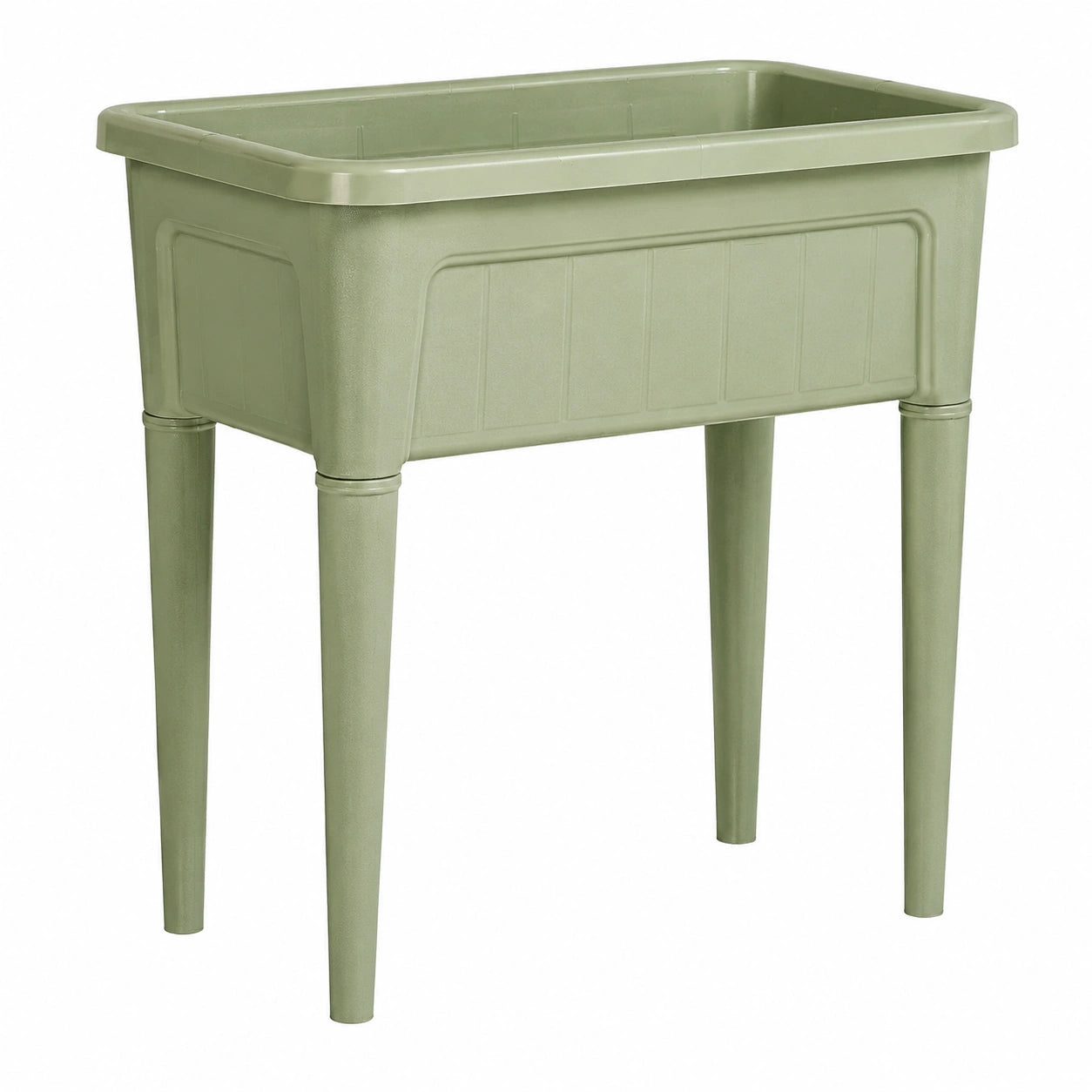 Jardinière surélevée 80 x 40 x 80 cm en plastique vert pour culture extérieure