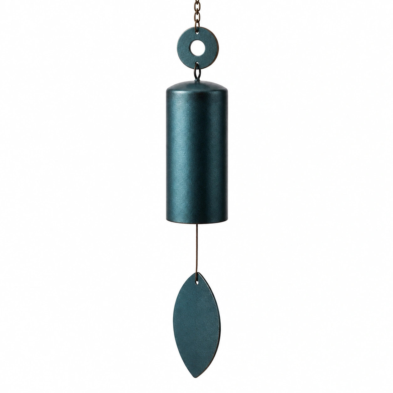 Carillon éolien en métal bleu pétrole 60 cm - décoration suspendue extérieure