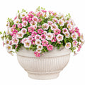 Plante artificielle en pot 35 cm fleurs roses et blanches pour décoration intérieure