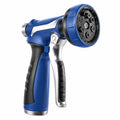 Pistolet d'arrosage compact 21 cm en plastique bleu noir et argenté à modes de jet réglables