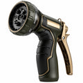 Pistolet d’arrosage 20 cm en plastique vert noir et doré à jets réglables pour jardin