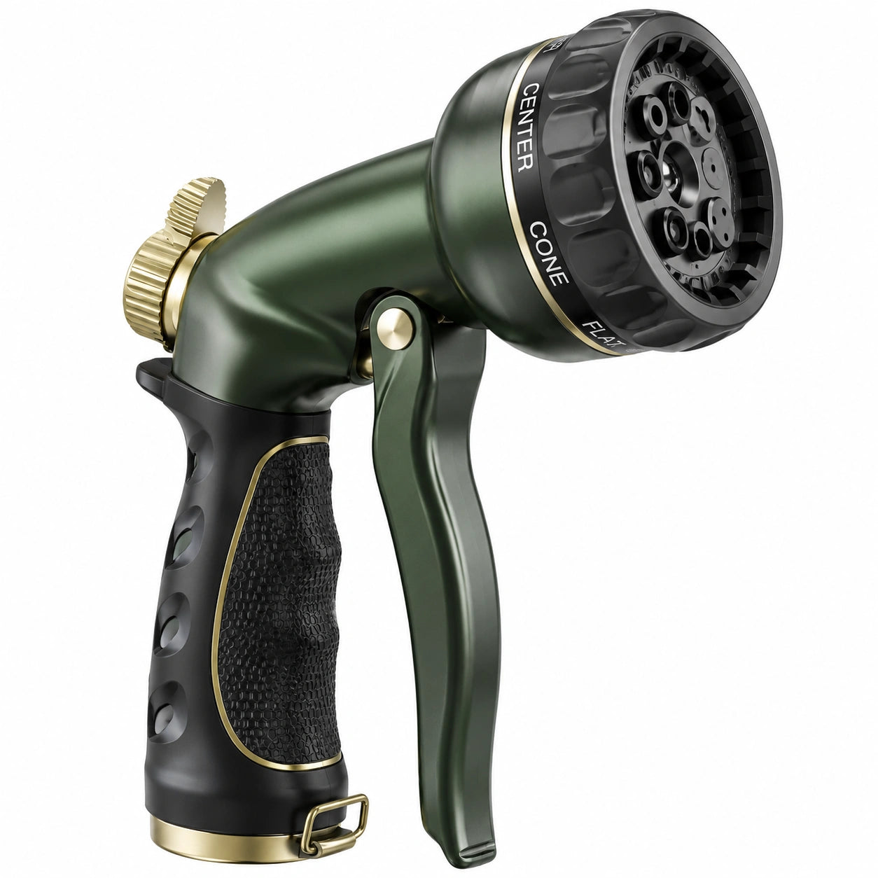 Pistolet d’arrosage 20 cm vert en plastique à jets réglables pour jardin