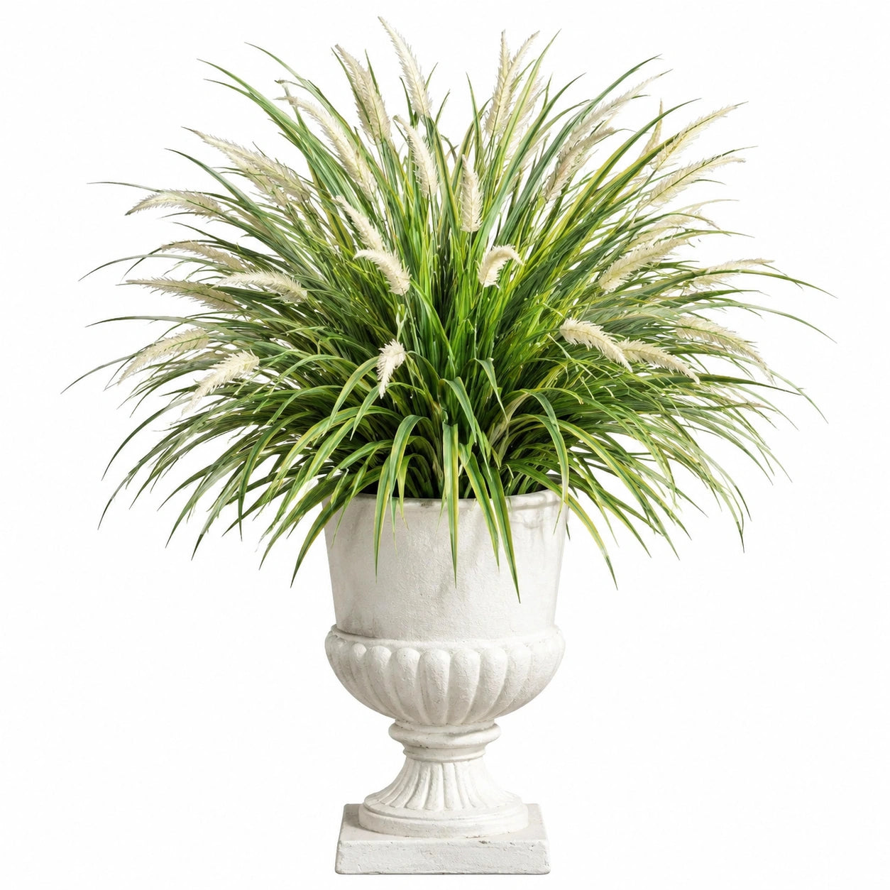 Plante verte artificielle 110 cm feuillage plastique vert et crème en pot décoratif intérieur